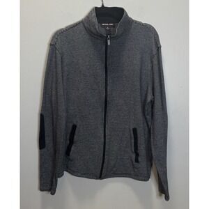 Michael Kors Houndstooth Shirt/Jacket XL Lightweight Pockets Full Front Zip